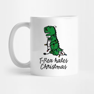 T-Rex hates Christmas lights Christmas lights dinosaur funny xmas Mug